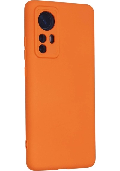 Xiaomi Mi 12 Kılıf Nano İçi Kadife Silikon - Turuncu Düz Renkli