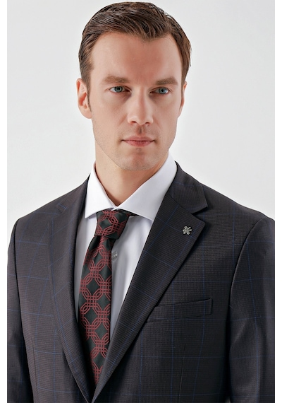 Morven Erkek Mürdüm Poliviskon Trend Ekoseli Slim Fit Mono Yaka Takım Elbise Mürdüm Morven Erkek Mürdüm Poliviskon Trend Ekoseli Slim Fit Mono Yaka Takım Elbise Mürdüm