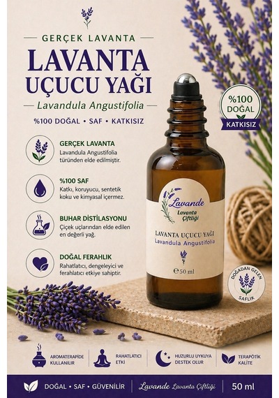Lavande Lavanta Çiftliği Lavanta Yağı L.angustifolia RollOn 50 ML