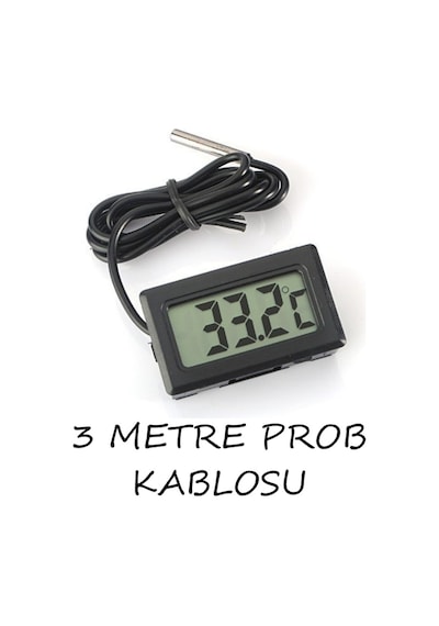 3 Metre Problu Dijital Iç Veya Dış Sıcaklık Ölçer Ev Termometre