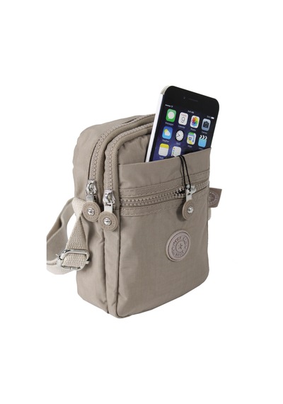 M 227 Mega Bag Krinkıl Kumaş Unisex Küçük Omuz Çantası, Telefonluk Açık Vizon-açik Vizon