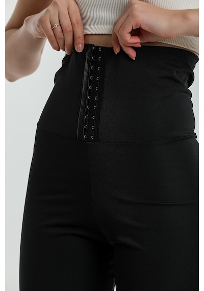 Fit Women Agraflı Termal Tayt 4409 Siyaf