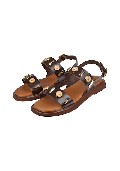 Beety Hakiki Deri Comfort Kadın Sandalet Bee-352 Kahve