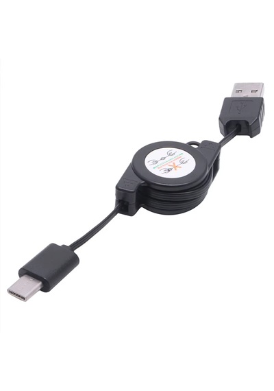 Alfais 6021 Usb To Type C Erkek Şarj Ve Veri Aktarım Kablosu Makaralı 75cm