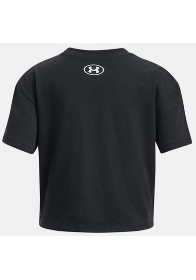 Under Armour Kız Çocuk Ua Crop Sportstyle Logo Kısa Kollu 1380878-001 Siyah - Beyaz