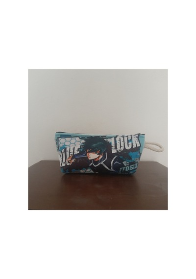 Owl Bag Blue Lock - Rin İtoshi Desenli Kalemlik - Makyaj Çantası Diğer