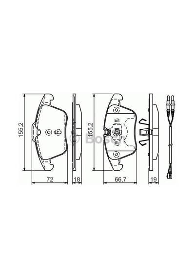 BOSCH 986494371 Fren Balatası Ön Fişli 407 04- 508 10- / C5 08-