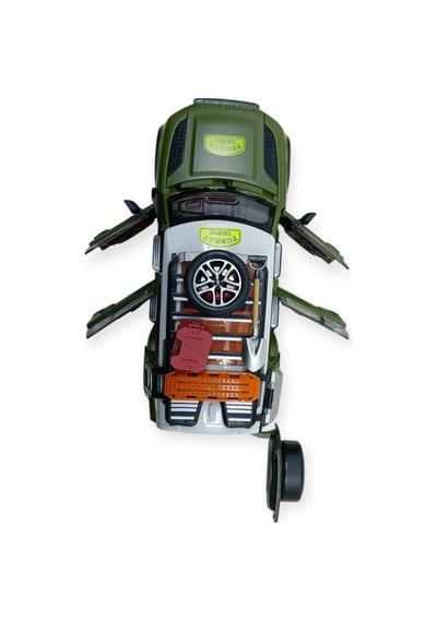 Model Araçlar - Metal Sesli Off-road Araba 22 Cm - Yeşil Yeşil