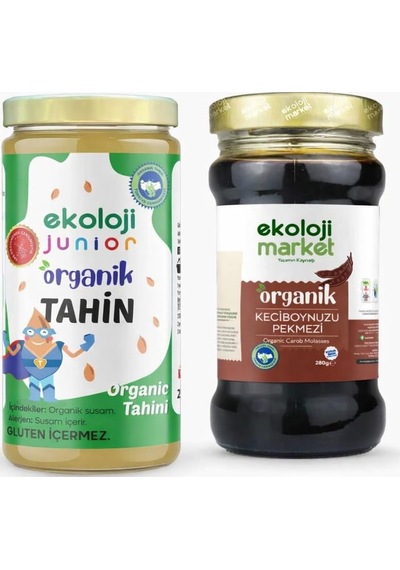 Organik Çiğ Tahin 230 Gr + Organik Keçiboynuzu Pekmezi 380 Gr Seti Nat230300