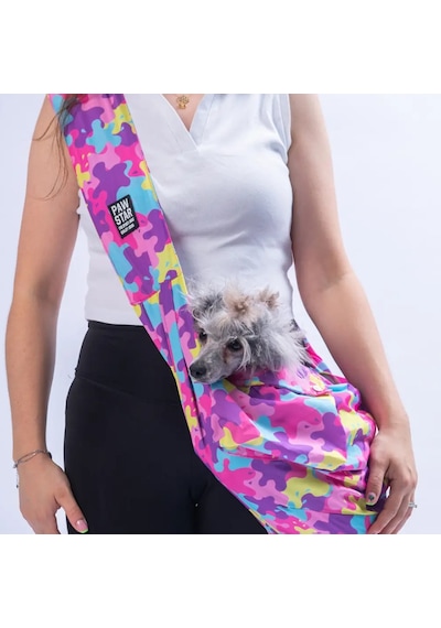 Pawstar Rosea Camouflage Crossbody Küçük Irk Köpek Çapraz Taşıma Çantası