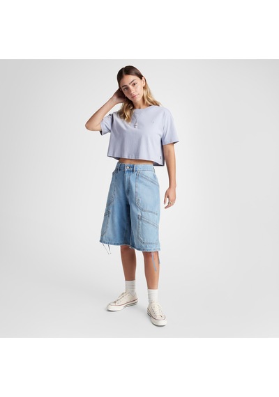 Converse Sporty Boxy Kadın Mor T-shirt