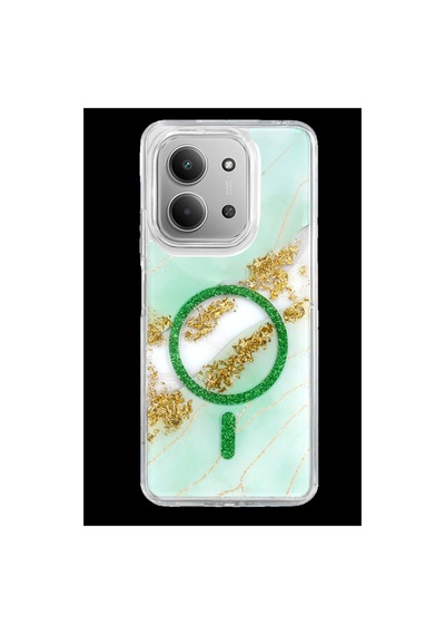 Onegif Redmi 15c 4g Lotus Simli Magsafe Kapak - Yeşil İtdark57028