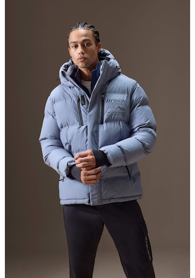 Defacto Su İtici Regular Fit Kapüşonlu Rüzgar Geçirmez Şişme Mont E9485ax25wngr530 Gri-gr530