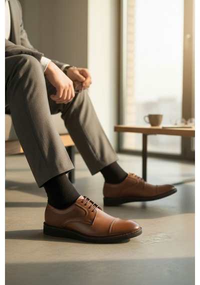 Enoch Erkek Hakiki Deri Klasik Ayakkabı Mikro Delikli Yan Panelli Ve Cap Toe Detaylı Comfort Tabanlı Bağcıklı Model Taba Enoch Erkek Hakiki Deri Klasik Ayakkabı Mikro Delikli Yan Panelli Ve Cap Toe Detaylı Comfort Tabanlı Bağcıklı Model Taba