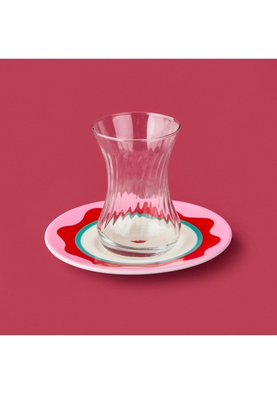 Kitchen Granny Çay Tabağı - Pembe / Kırmızı - 13 Cm Renkli