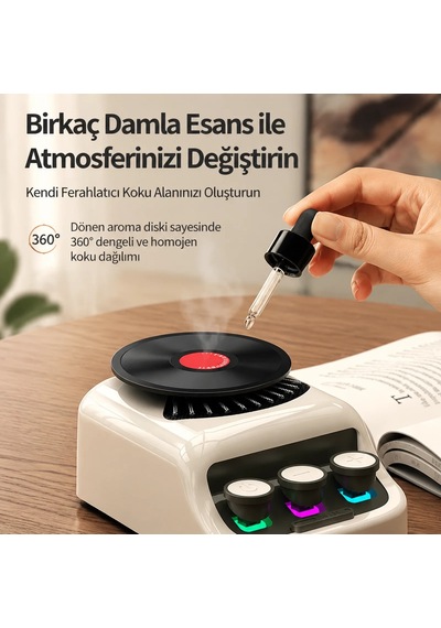 Venandin Z18 Gromo Bluetooth Hoparlör Retro Rgb Hoparlör Ve 360 Dönen Aroma Diskli Esans Koku Dağıtıcı