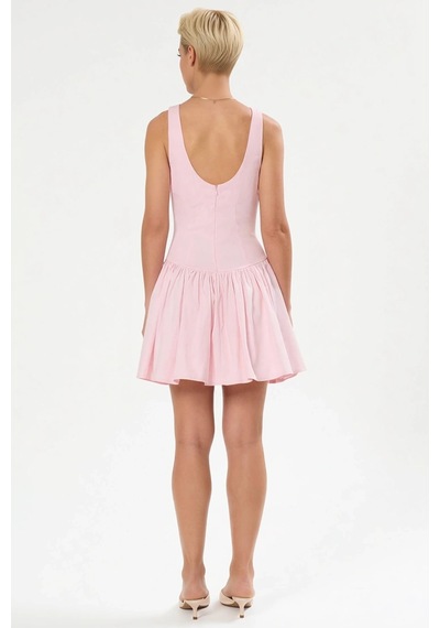 Benerly Kadın Kolsuz Kayık Yaka Skater Mini Elbise %100 Pamuk Gabardin Do Pembe Benerly Kadın Kolsuz Kayık Yaka Skater Mini Elbise %100 Pamuk Gabardin Do Pembe