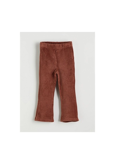LC Waikiki Lcw Kids Beli Lastikli Kadife Kız Çocuk Tayt Brown