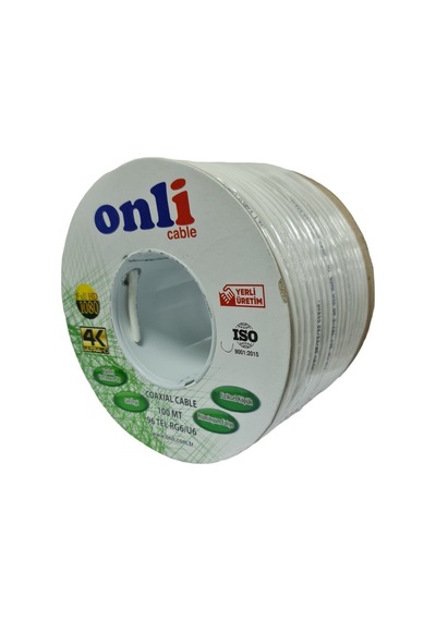 Onli RG6U6 Beyaz Anten Kablosu 100 M 96Tel