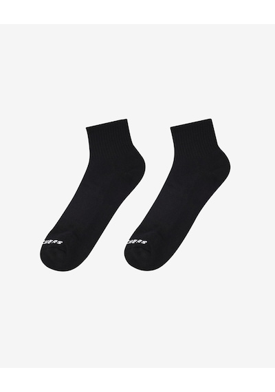 Skechers 6'lı Unisex Yarım Taban Destekli Çeyrek Boy Çorap Unisex Siyah Çorap S118215-001 Siyah
