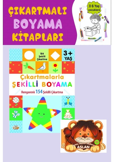 3 Yaş Ve Üzeri Çıkartmalarla Şekilli Boyama 146 Şekilli Çıkartma
