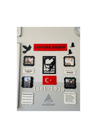 Atatürk Köşesi Ahşap Ve Modüler - Okul Ve Sınıflar İçin. 75 X 100