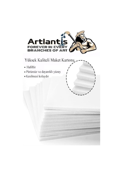 Artlantis Maket Kartonu Beyaz Fotoblok 3 Mm 35x50 Cm 5 Adet Hobi Sanat Okul Köpüklü Straforlu Maket Kartonu