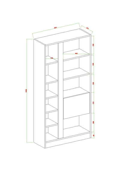 Tolu 10 Raflı Kitaplık Antrasit & Atlantik Çam Atlantik Çam - Antrasit