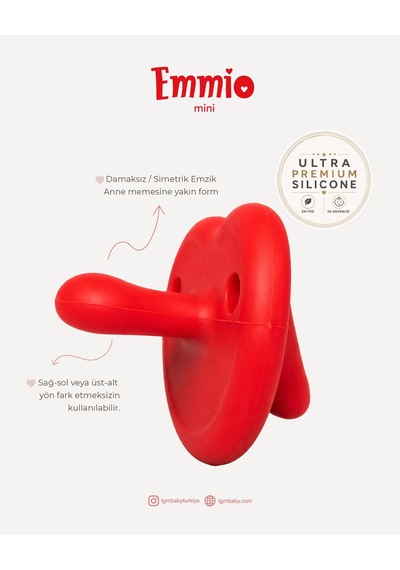Tgm Baby Ultra Premium Silikon Kalpli Emzik Mini Kırmızı