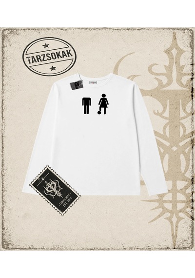Tarzsokak Gotik & Grunge Streetwear Retro 5 Long Sleeve Beyaz