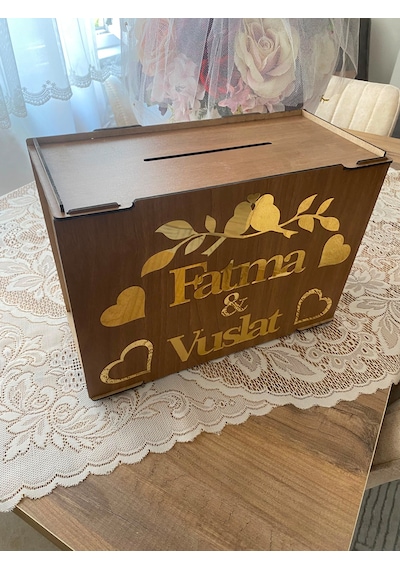 Kişiye Özel Takı Zarf Para Toplama Düğün Nişan Sünnet Takı Sandığı 35x26x17 Cm