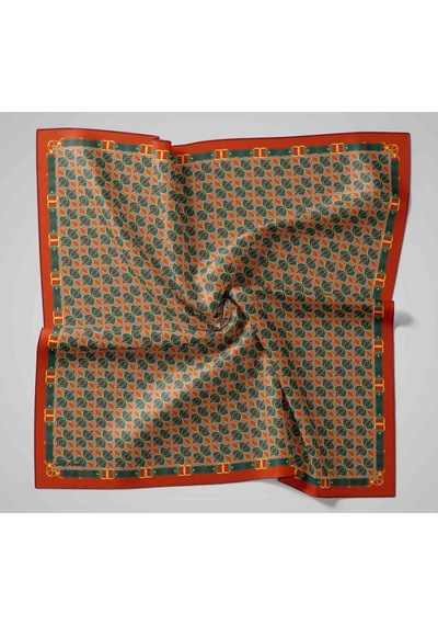 Silk Home Twill İpek Eşarp 11481-20 Turuncu, Petrol Yeşili, Taba, Mor