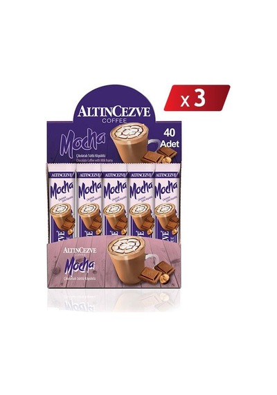 Altıncezve 3ü 1 Arada Mocha Çikolatalı Sütlü Köpüklü Tek İçimlik Kahve 3'lü 40 x 17 G