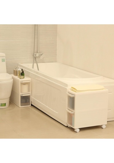 Songmıcs 4 Çekmeceli Raf, 4 Katlı 2 Ayrı Parça Kullanım, Mutfak Rafı Banyo Raf Standı Tekerlekli Niş Raf 84,5 Cm Diğer