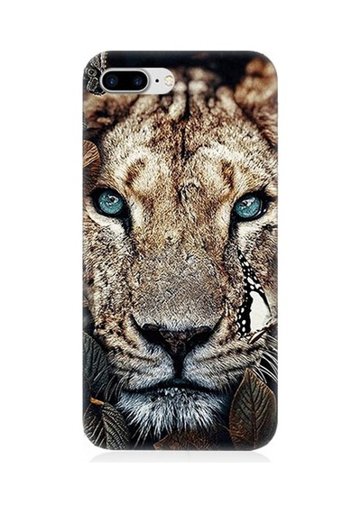 Apple Uyumlu iPhone 8 Plus Silikon Kılıf Mavi Gözlü Kaplan