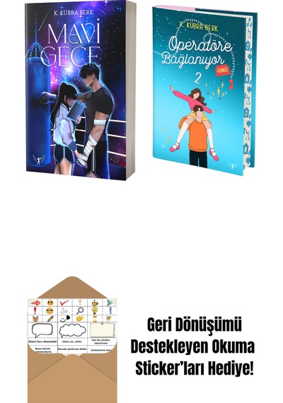 Mavi Gece + Operatöre Bağlanıyorsunuz 2 Ciltli - Yan Boyamalı + Okuma Sticker'ları