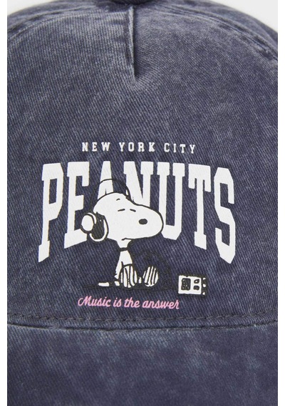 Defacto Snoopy Baskılı Pamuklu Cap Şapka Kız Çocuk E0409a826smar104 Antrasit-ar104