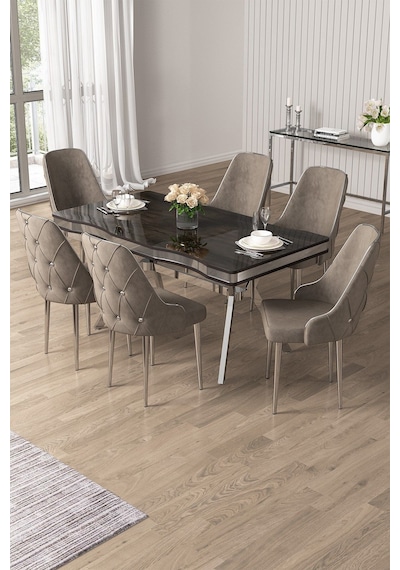 Canisa Vae Serisi 90x160 Lak Panel Antrasit İroni Krom Ayak Masa Takımı 6 Cappucino Sandalye Antrasit İroni Masa Capucino Sandalye Ayaklar Krom Canisa Vae Serisi 90x160 Lak Panel Antrasit İroni Krom Ayak Masa Takımı 6 Cappucino Sandalye Antrasit İroni Masa Capucino Sandalye Ayaklar Krom