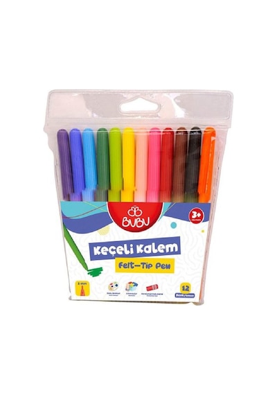 Bubu Keçeli Kalem 12 Renk PVC KEC001