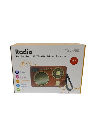 Radio YS-708BT FM/AM/ SW/USB/TF/AUX/3 Radyo