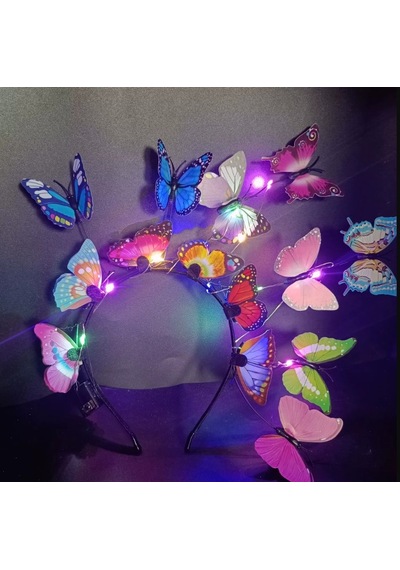 Led Işıklı 3d Kelebek Taç