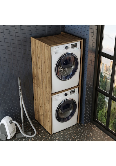 Roomart Banyo Çamaşır ve Kurutma Makinesi Dolabı Atlantik Atlantik Çam