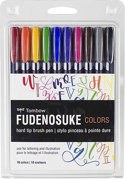 Tombow Fudenosuke Brush Pen Fırça Uçlu Kalem 10Lu Set