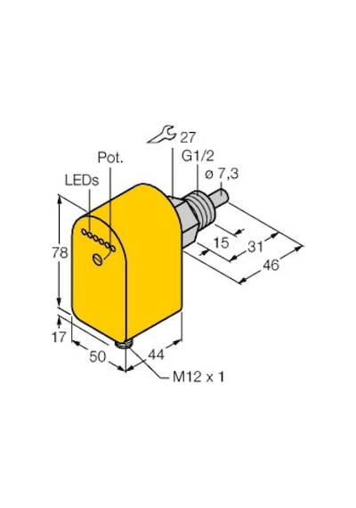 Turck 6870056 Fcs-g1/2a4p-lıx-h1141 Akış İzleme Entegre İşlemcili Daldırma Sensörü