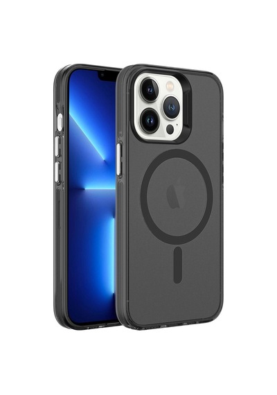 Apple Uyumlu iPhone 13 Pro Max Kılıf Zore Magsafe Şarj Özellikli Buzlu Transparan C-pro Sert Kapak