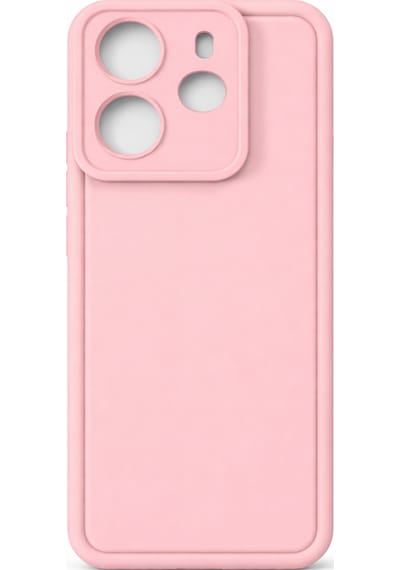 Mi Redmi Note 14 Uyumlu Kamera Çıkıntılı Mat Silikon Telefon Kılıfı Pembe