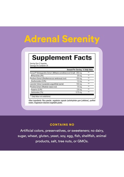 Natural Factors Stress-relax, Adrenal Serenity, 60 Vegetarian Capsules Usa Menşeii Dmmedicineden Orijinal