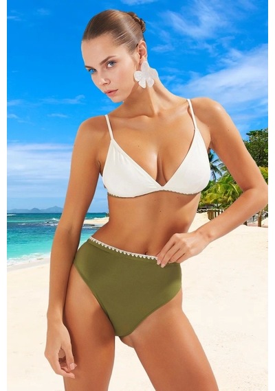 Ersefa Tasarım Bikini Takımı Yüksek Konfor Hızlı Kuruyan Özel Plaj Ve Ha Haki