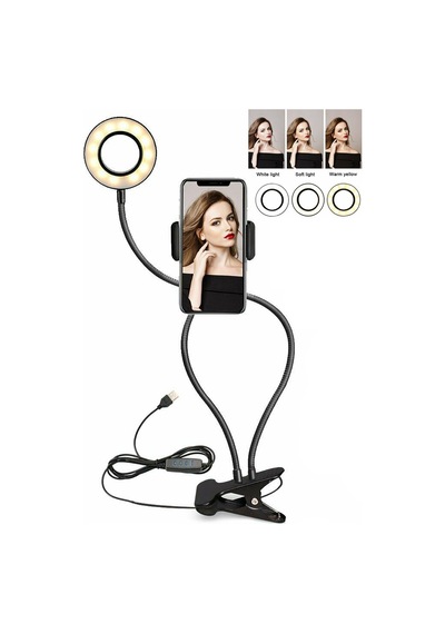 Led Ring Light Youtuber Light Stüdyo Işığı Akrobat Selfie Led Masa Lambası 3 Renk Işıklı 2in1