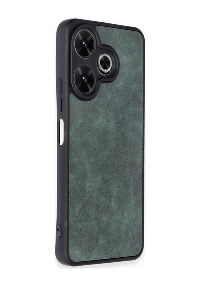 Xiaomi Redmi 13 4g Uyumlu Kılıf Aras Deri Kapak - Koyu Yeşil